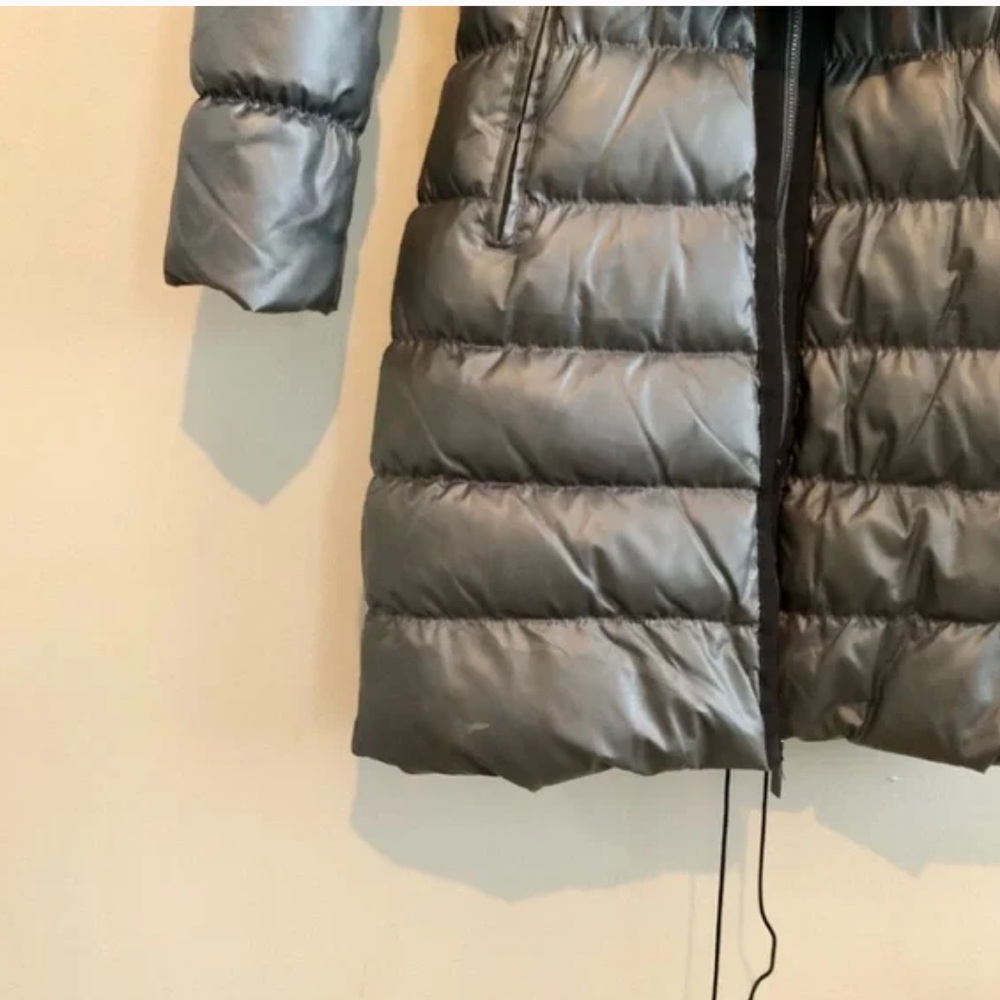 Vero Moda Iman 3/4 Puffer Thick Comfy Belted Hooded Winter Jacket Coat Grey - Picture 5 of 15